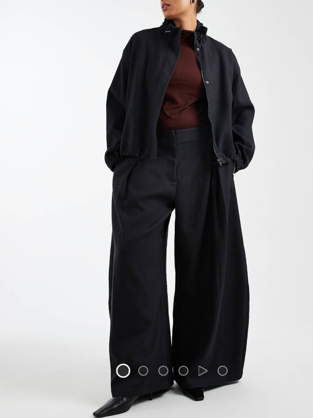 ASOS Design Curve Tailored Super Wide Leg Pants in Charcoal